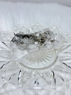 Diamond Apophyllite with Black Hematite, Raw Rainbow Apophyllite Cluster/Mineral Specimen