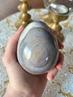 Large Blue Ocean Jasper Egg, Sea Jasper Crystal Carving