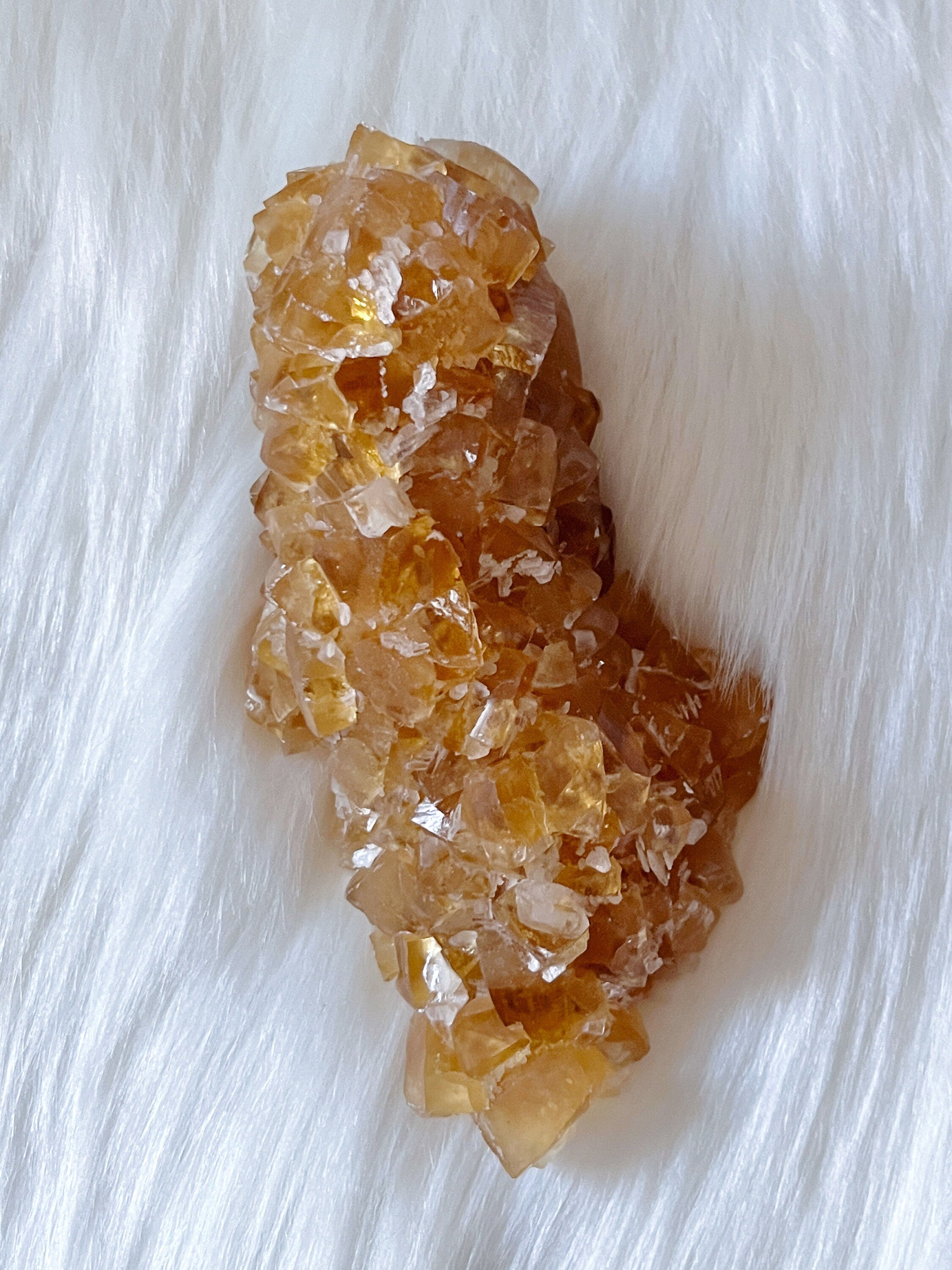 Large Raw Honey Calcite Crystal, Natural Yellow-Orange Calcite Specimen