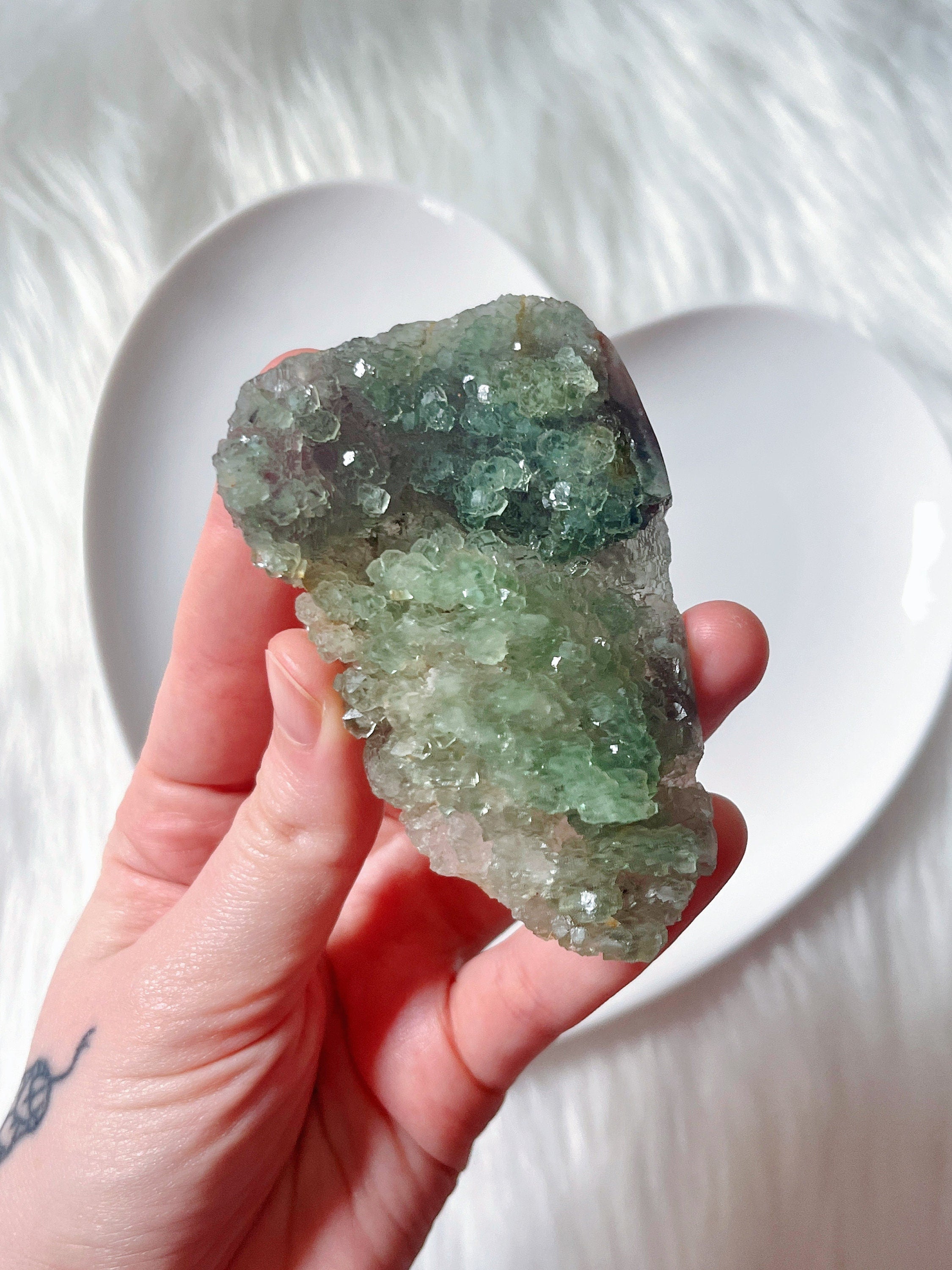 Botryoidal Green Fluorite, Natural Raw Green Fluorite Crystal Cluster/Mineral Specimen