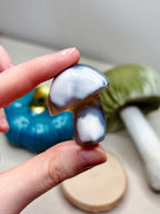 Orca Agate Mushroom Crystal, Hand Carved Natural Gemstone Mushroom
