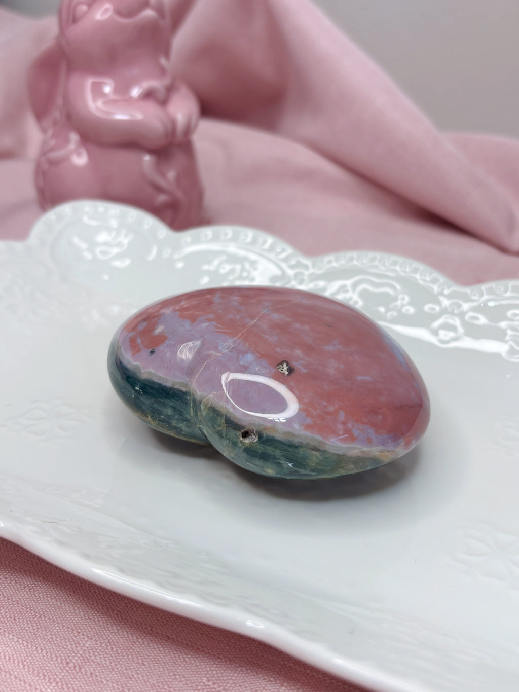 Pink Ocean Jasper Heart
