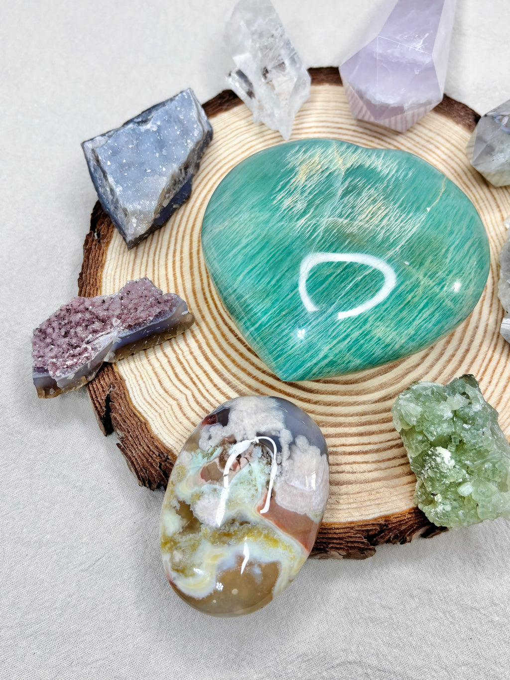 Large Green Moonstone Heart