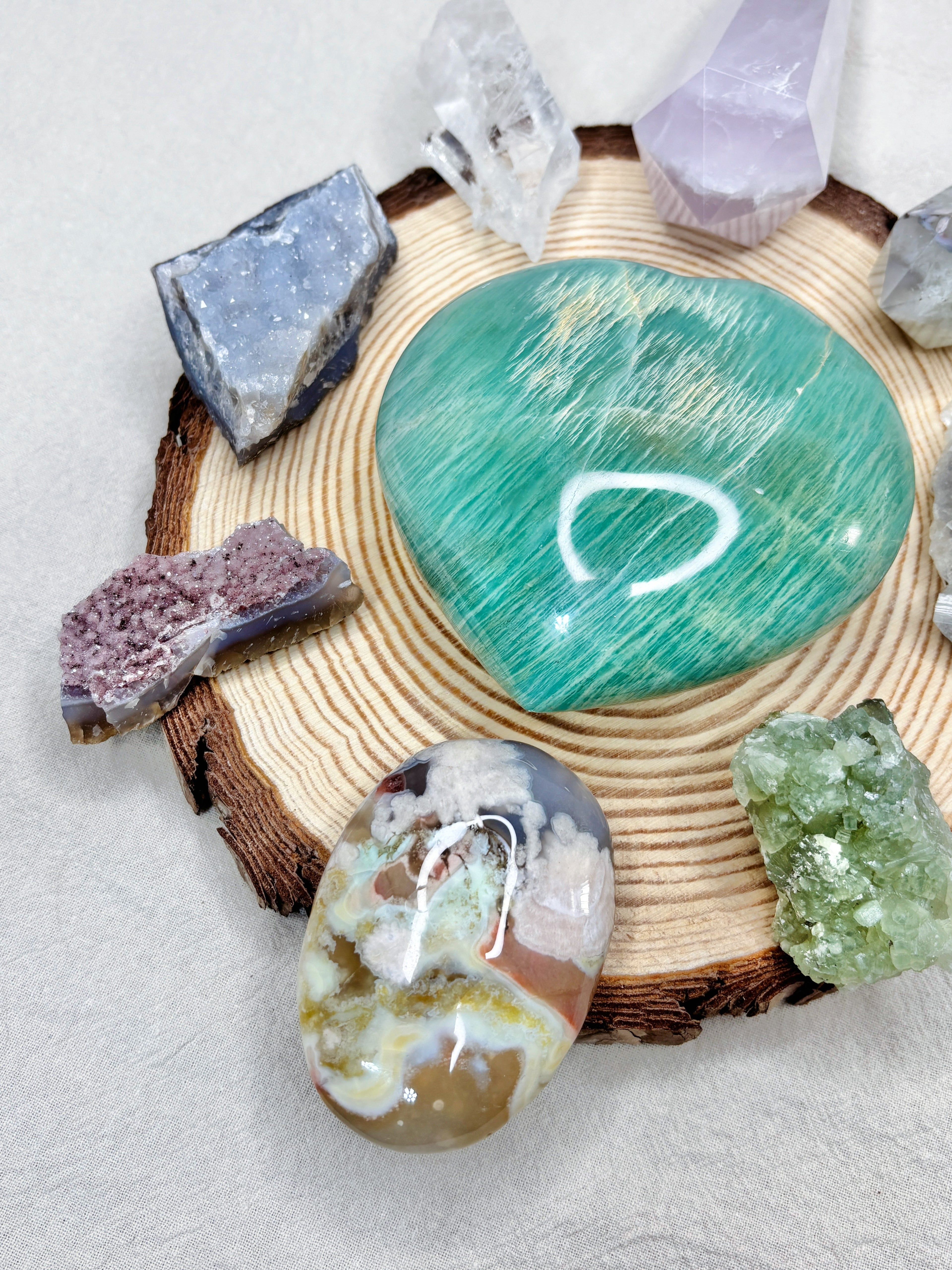 Large Green Moonstone Heart