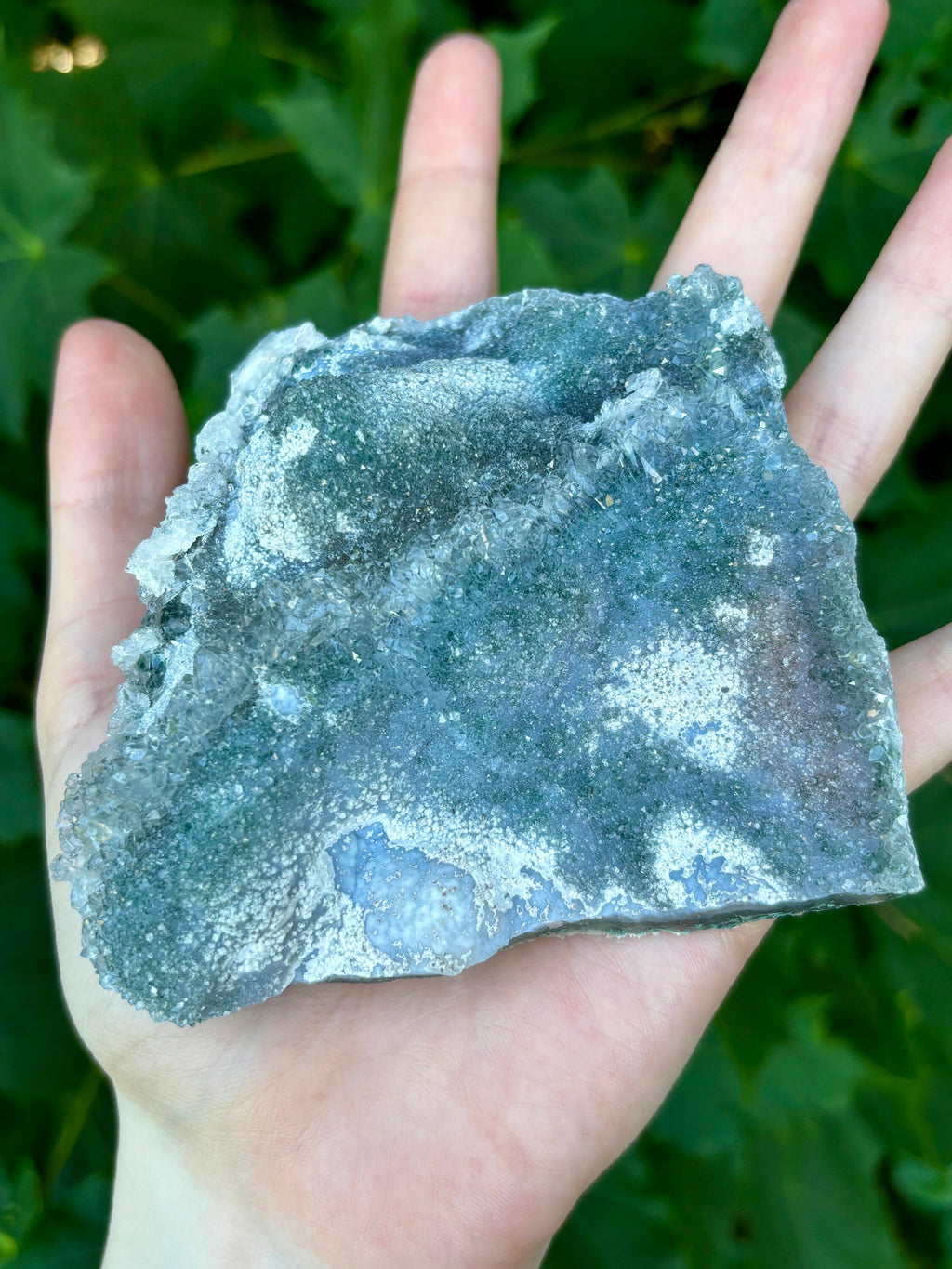 Blue Green Amethyst Crystal, Raw "Rainbow" Galaxy Sugar Amethyst