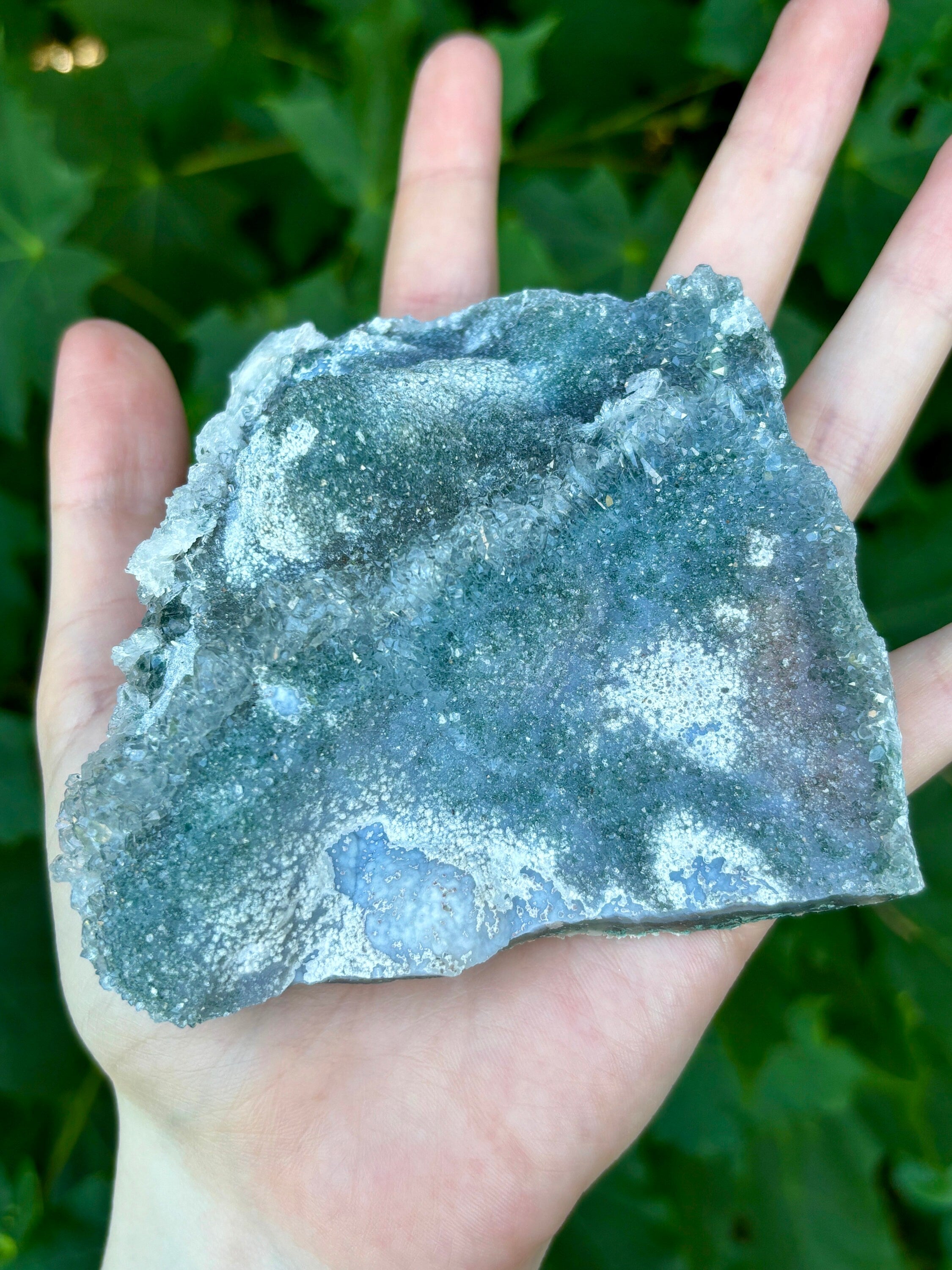 Blue Green Amethyst Crystal, Raw "Rainbow" Galaxy Sugar Amethyst