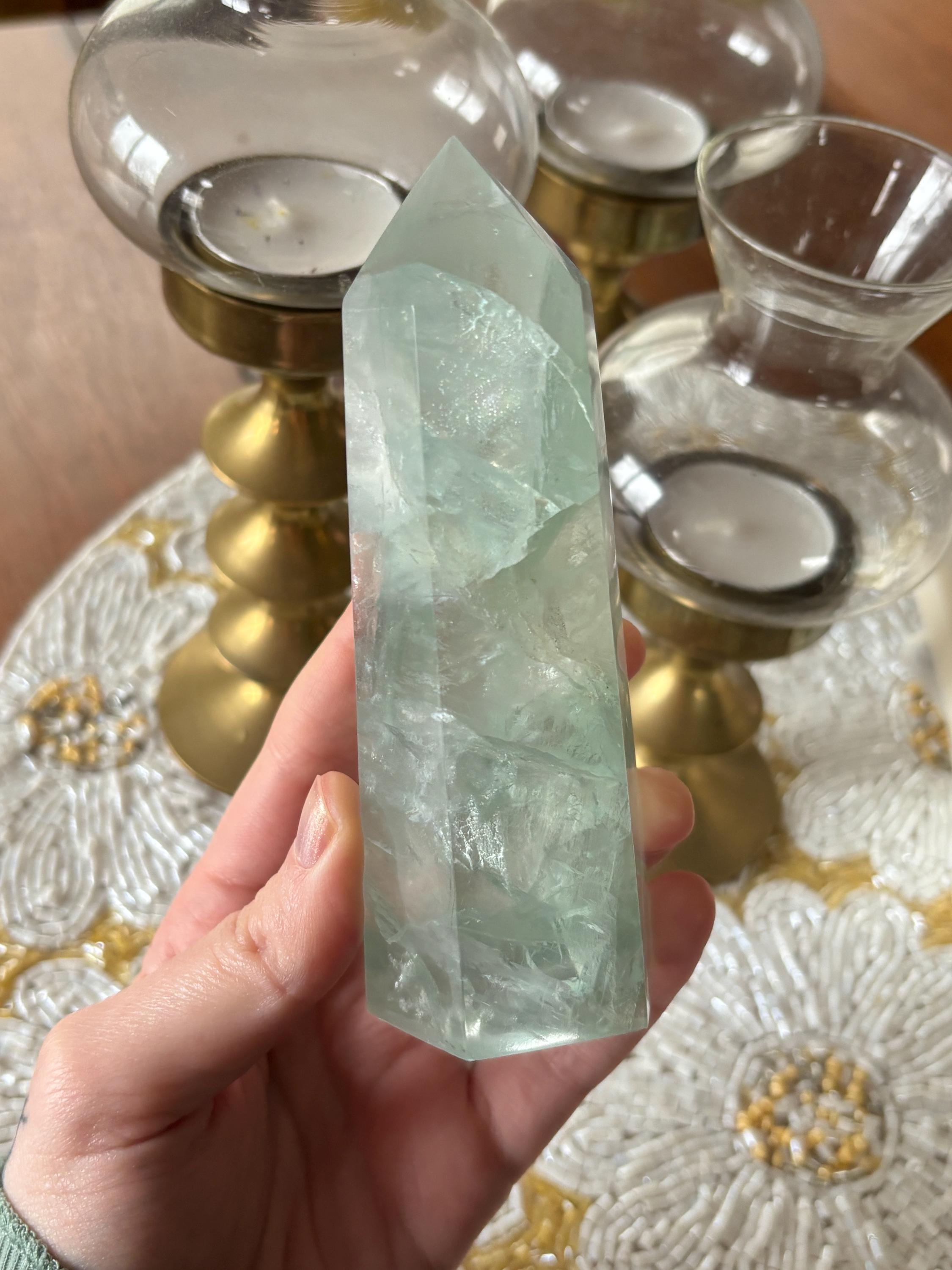 Glassy Green Fluorite Tower