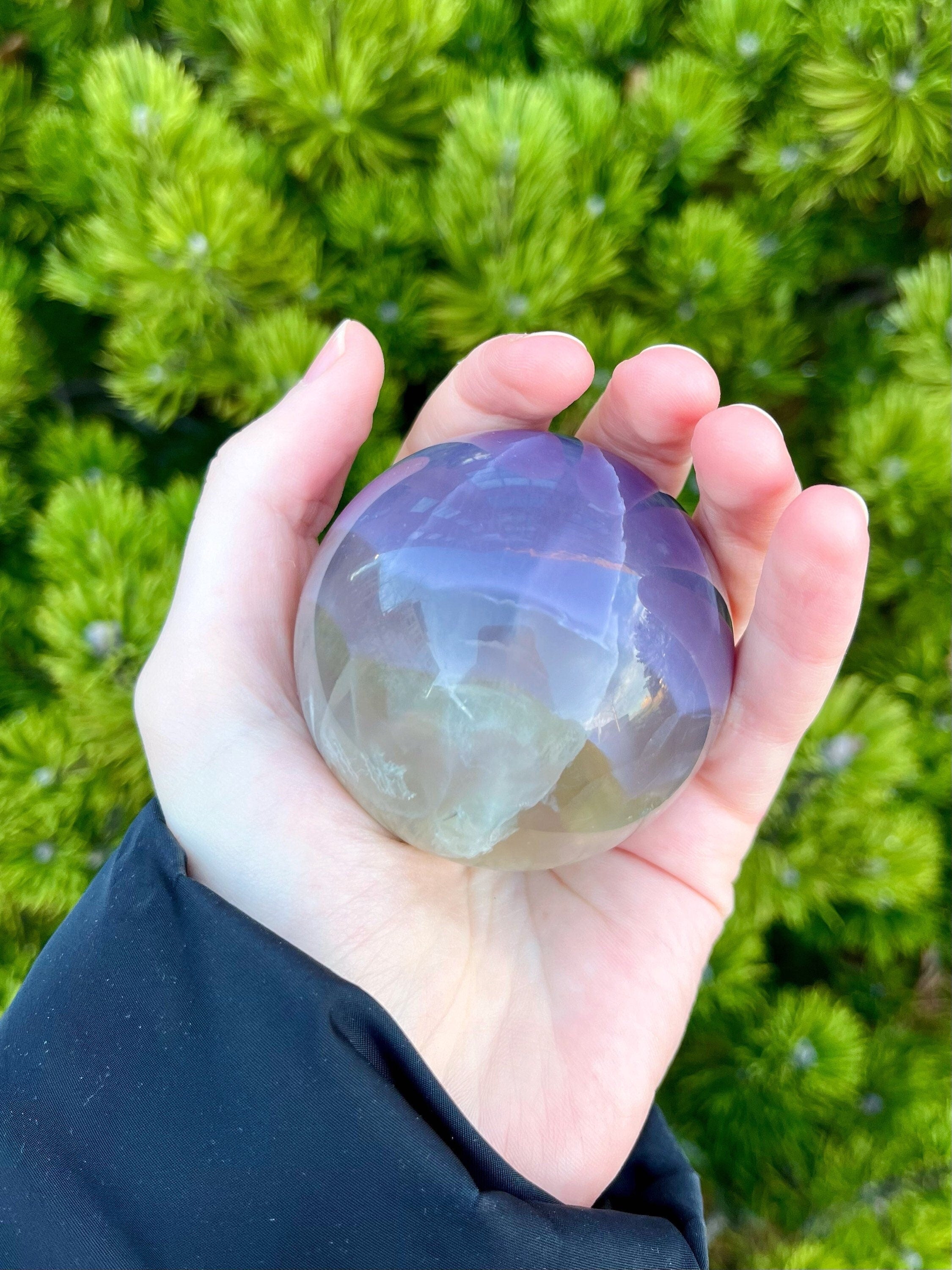 Deep Purple Yttrium Fluorite Sphere, Purple & Green “Lavender” Fluorite