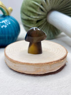 Small Orca Agate Mushroom, Hand Carved Gemstone Mushroom