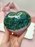 Pink Ocean Jasper Heart
