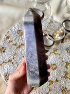 Pastel Ocean Jasper Tower, Lavender Orbicular Ocean Jasper Crystal Point