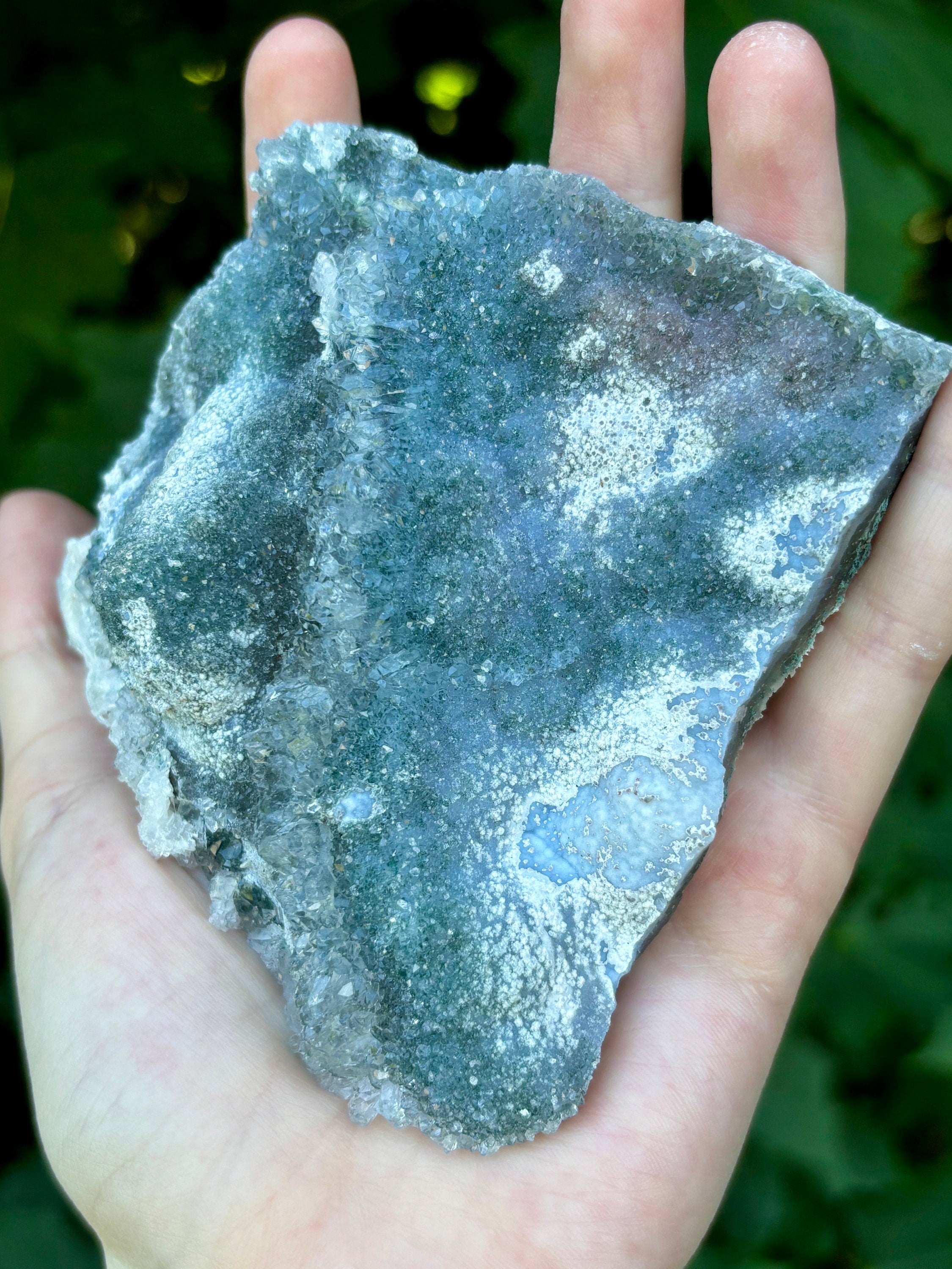 Blue Green Amethyst Crystal, Raw "Rainbow" Galaxy Sugar Amethyst