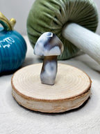 Orca Agate Mushroom Crystal, Hand Carved Natural Gemstone Mushroom