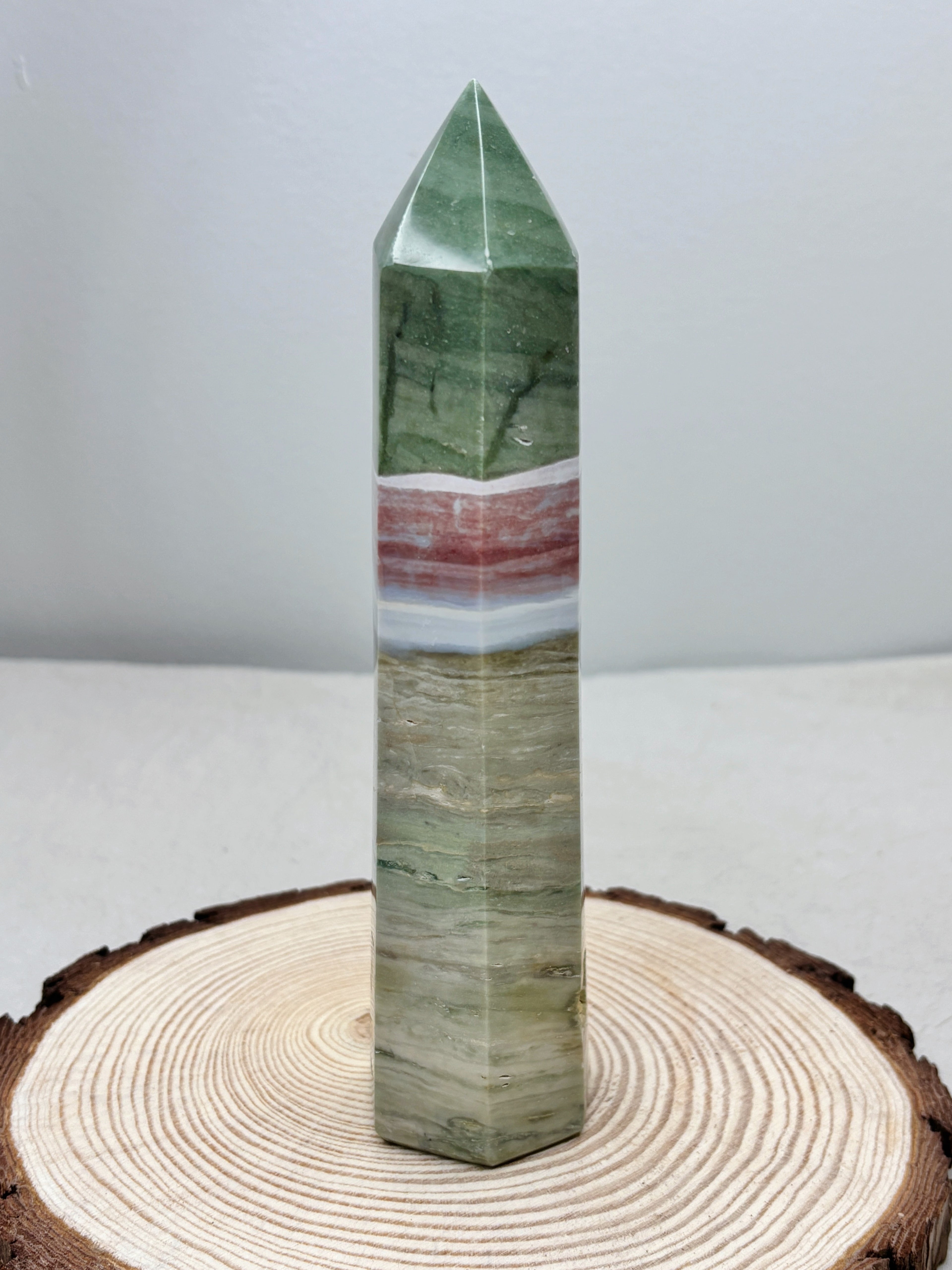 Large Pastel Ocean Jasper Tower