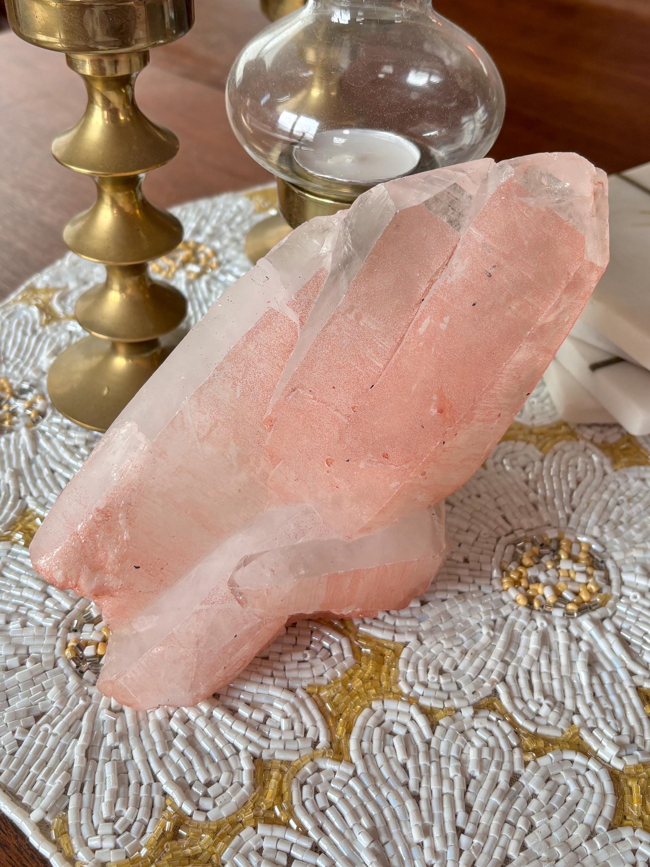 Large Raw Pink Quartz Crystal