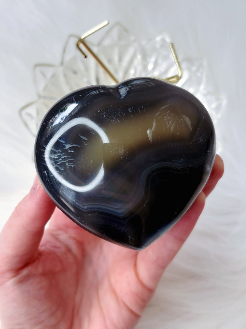 Natural Blue Orca Agate Heart