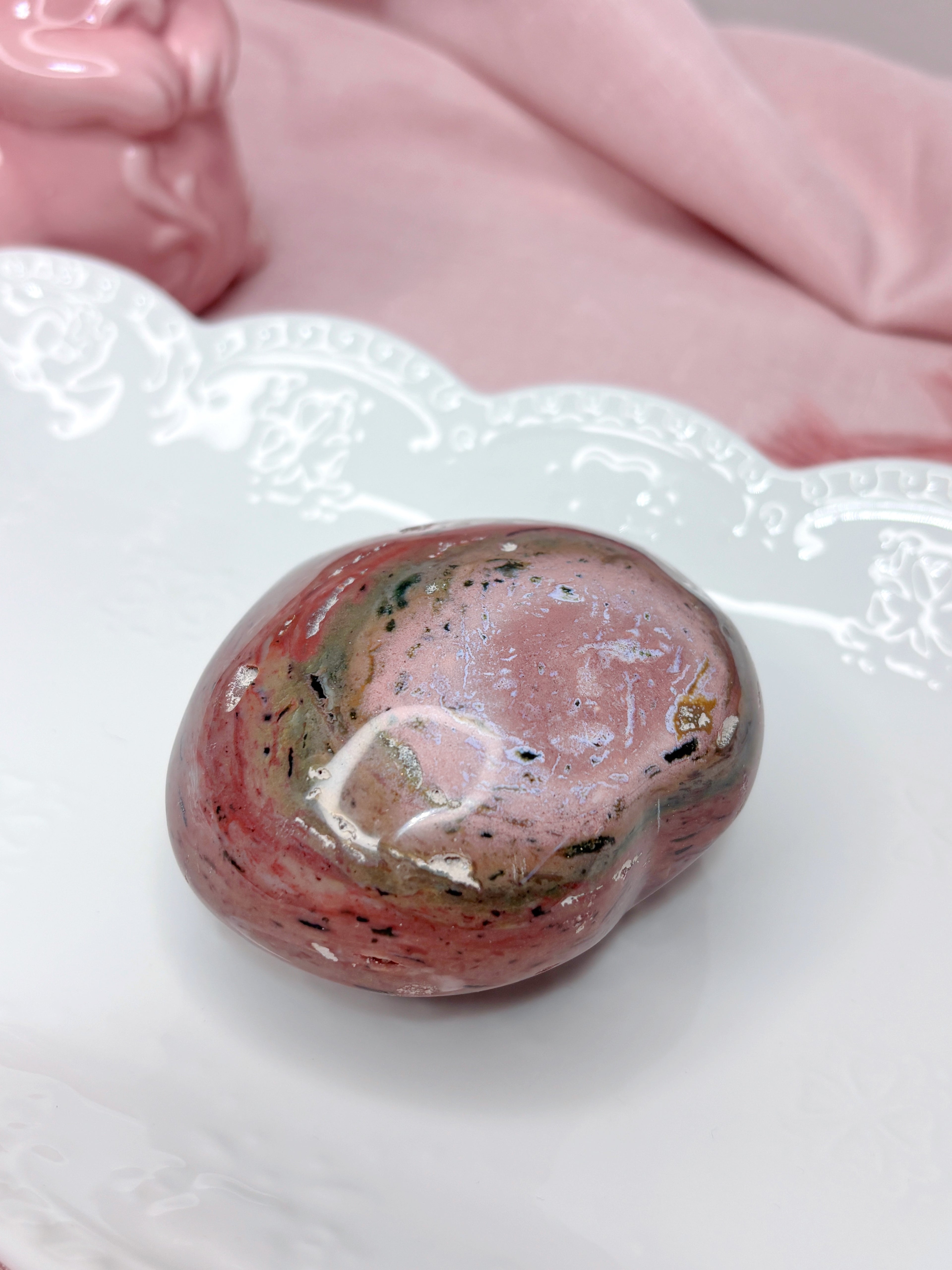 Pink & Red Sea Jasper Heart
