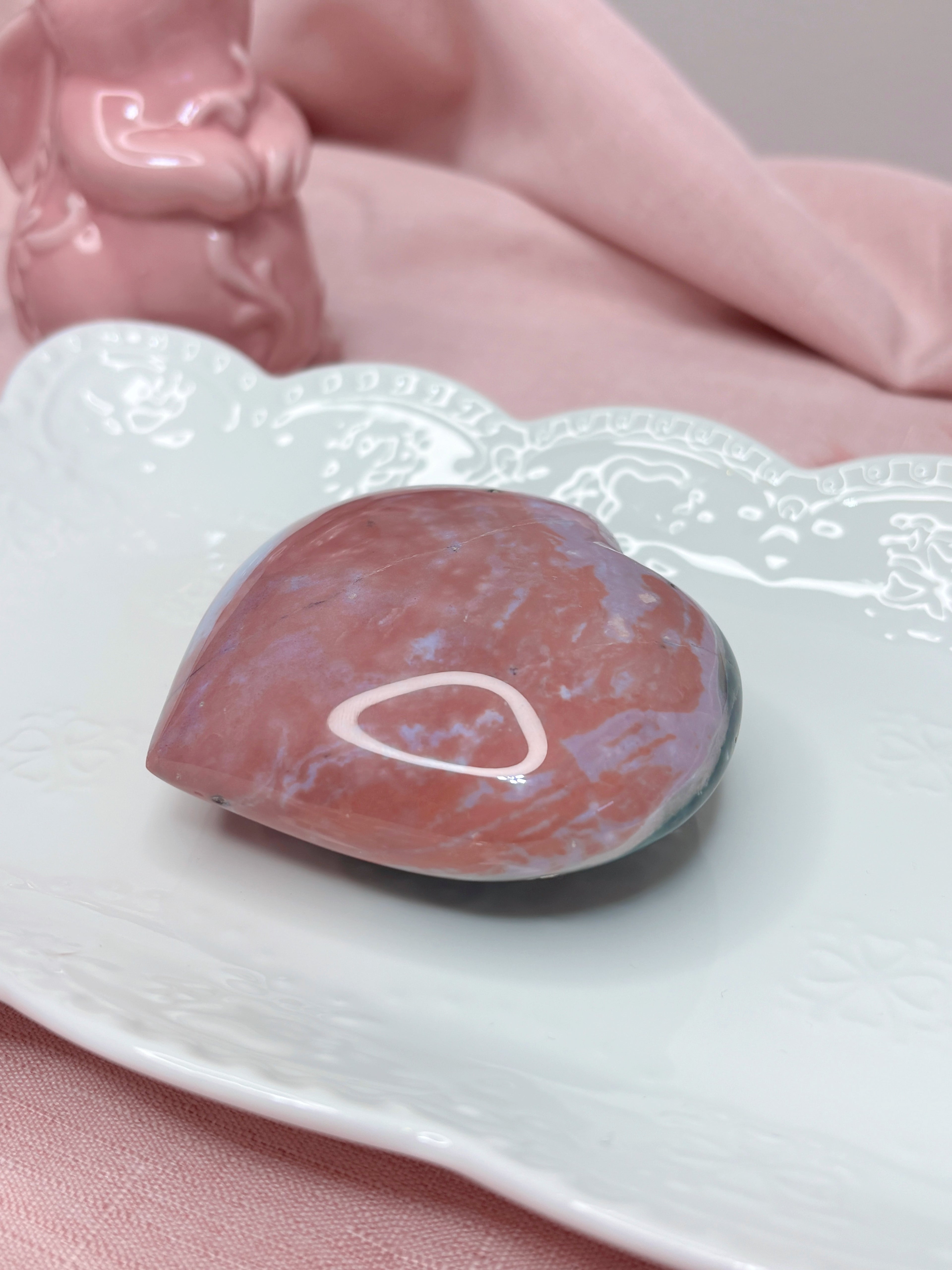Pink Ocean Jasper Heart