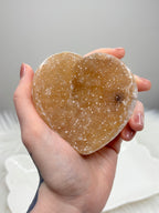 Yellow Amethyst Heart, Raw Rainbow Sugar Amethyst Crystal