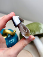 Orca Agate Mushroom Crystal, Hand Carved Natural Gemstone Mushroom