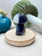 Blue Orca Agate Mushroom, Hand-Carved Natural Gemstone Mushroom