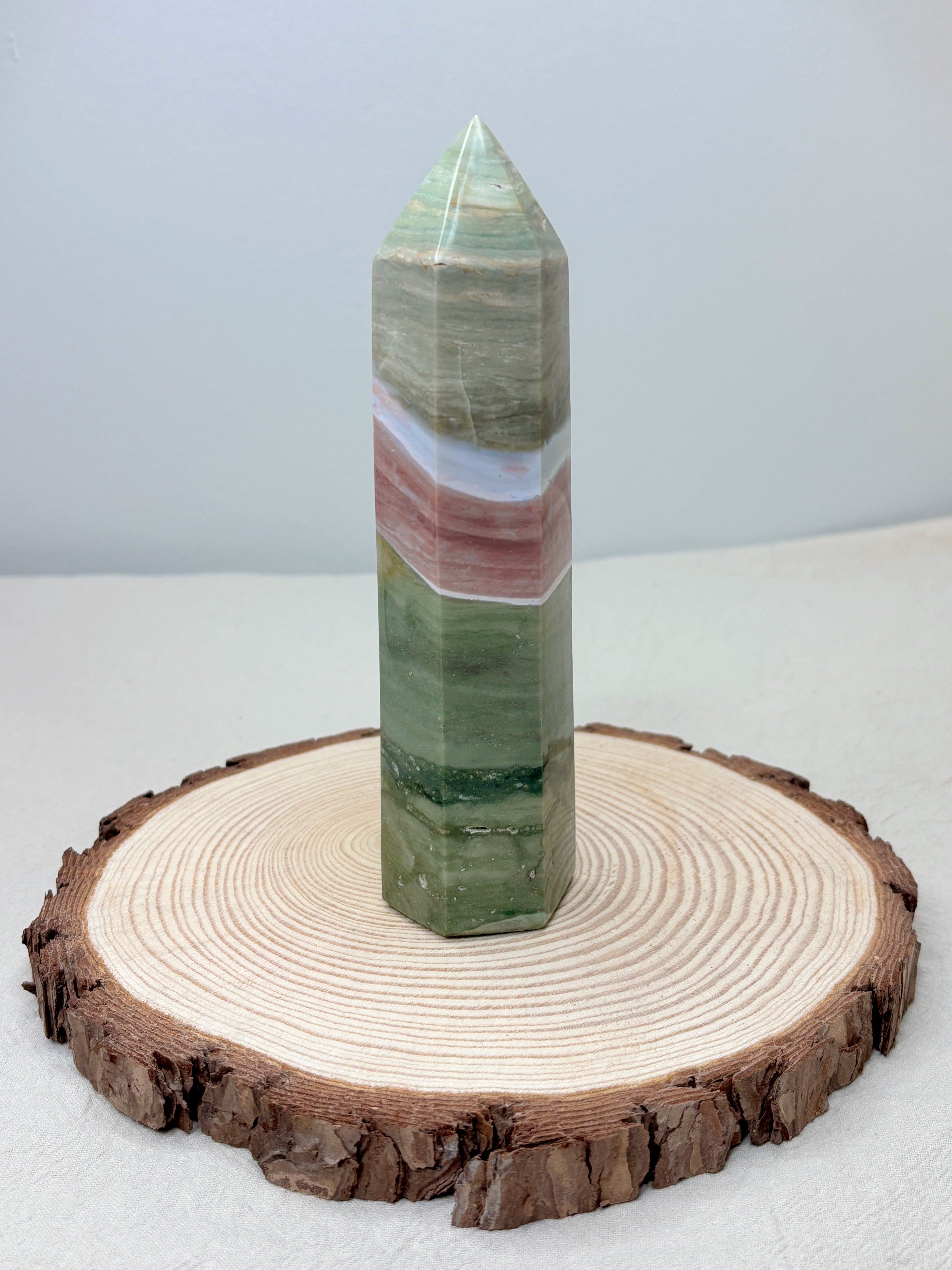 Large Pastel Ocean Jasper Tower