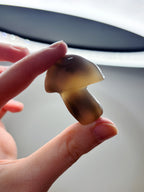 Orca Agate Mushroom Crystal, Hand Carved Natural Gemstone Mushroom
