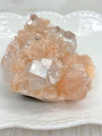 Peach Stilbite with Diamond Apophyllite, Raw Mineral Specimen
