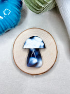 Orca Agate Mushroom Crystal, Hand Carved Natural Gemstone Mushroom