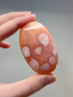 Peach Carnelian Flower Agate Palmstone