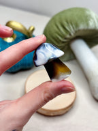 Small Orca Agate Mushroom, Hand Carved Gemstone Mushroom