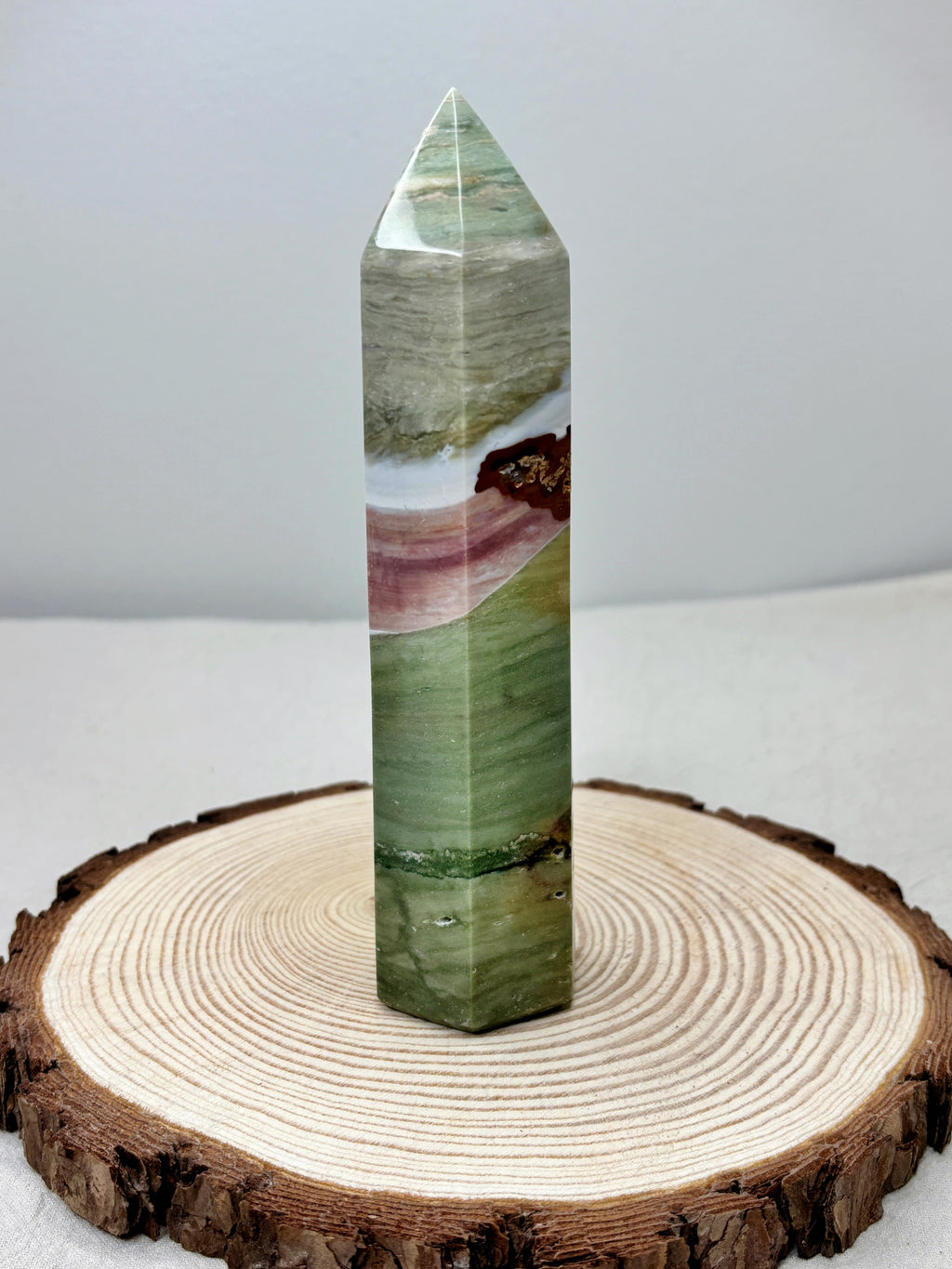 Large Pastel Ocean Jasper Tower