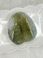 Green Amethyst Crystal with Quartz Matrix, Raw Rainbow Amethyst
