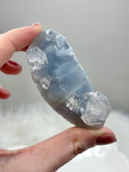 Rare Blue Sugar Apophyllite Crystal, Natural Cubic Ice Apophyllite Specimen