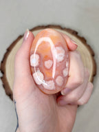 Peach Carnelian Flower Agate Palmstone