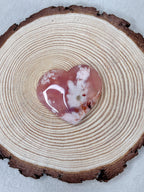 Pink Carnelian Flower Agate Heart