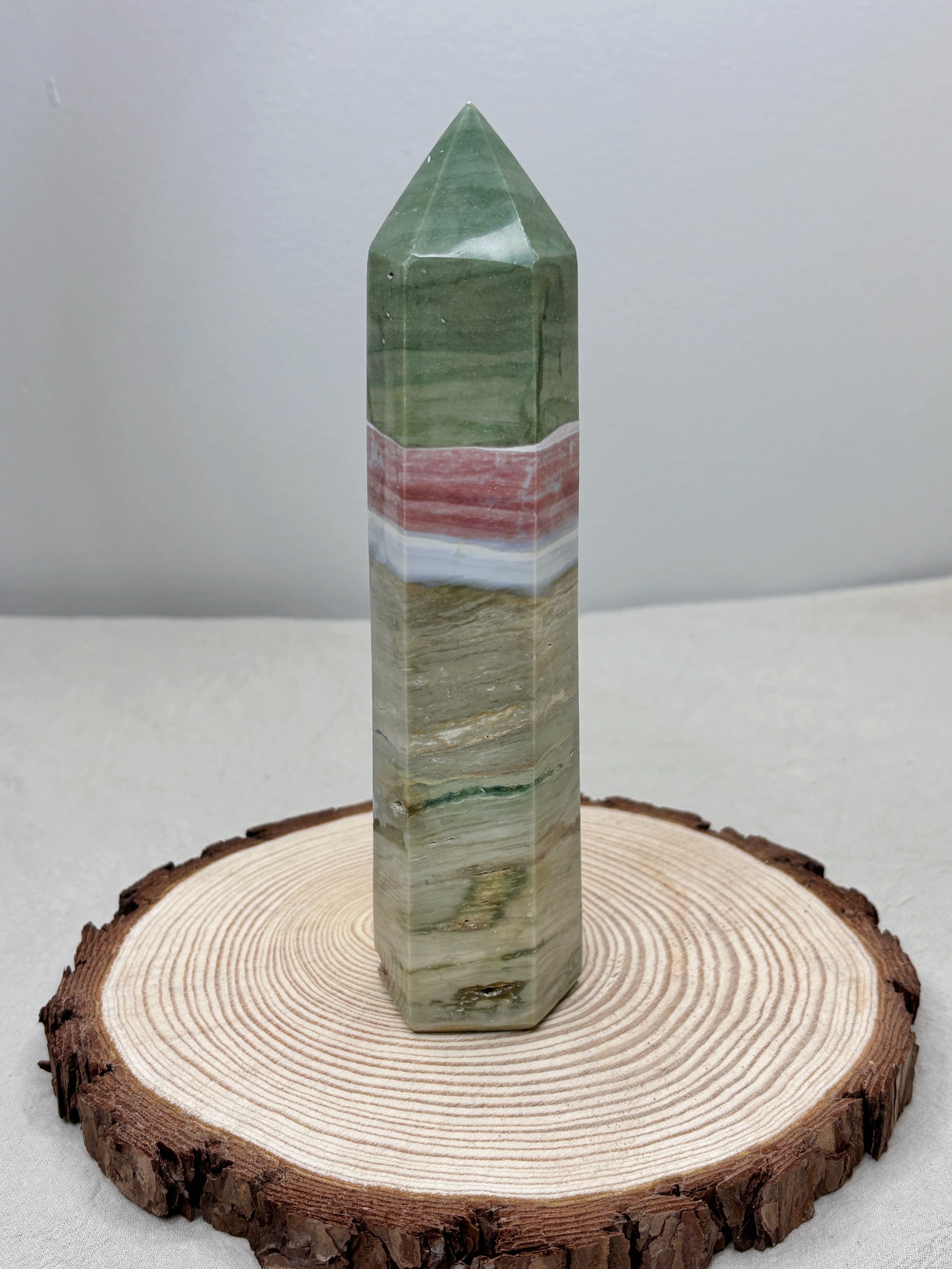 Large Pastel Ocean Jasper Tower