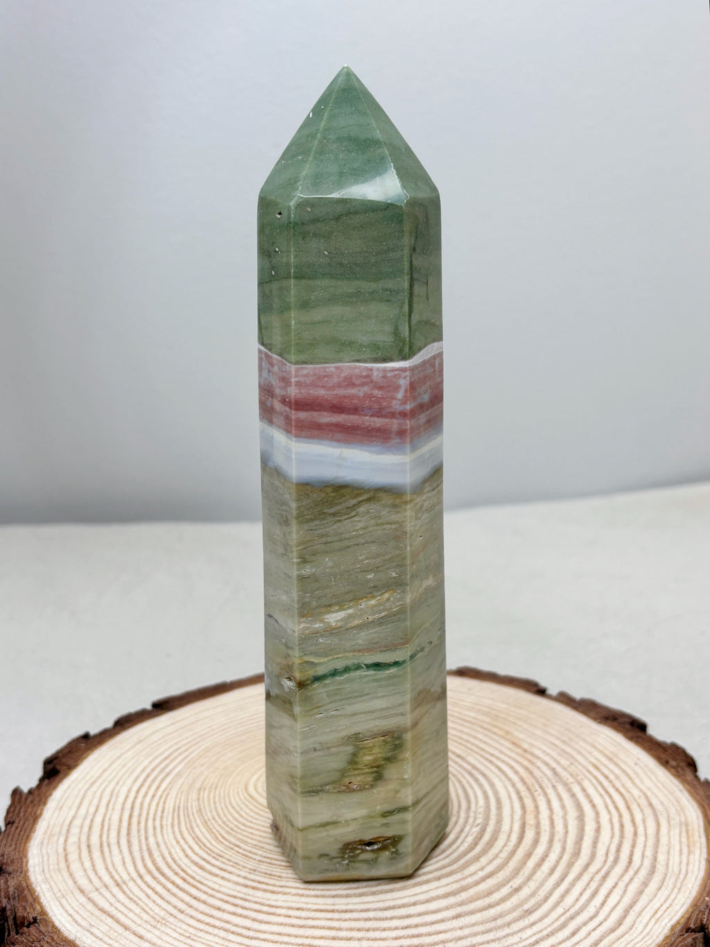 Large Pastel Ocean Jasper Tower