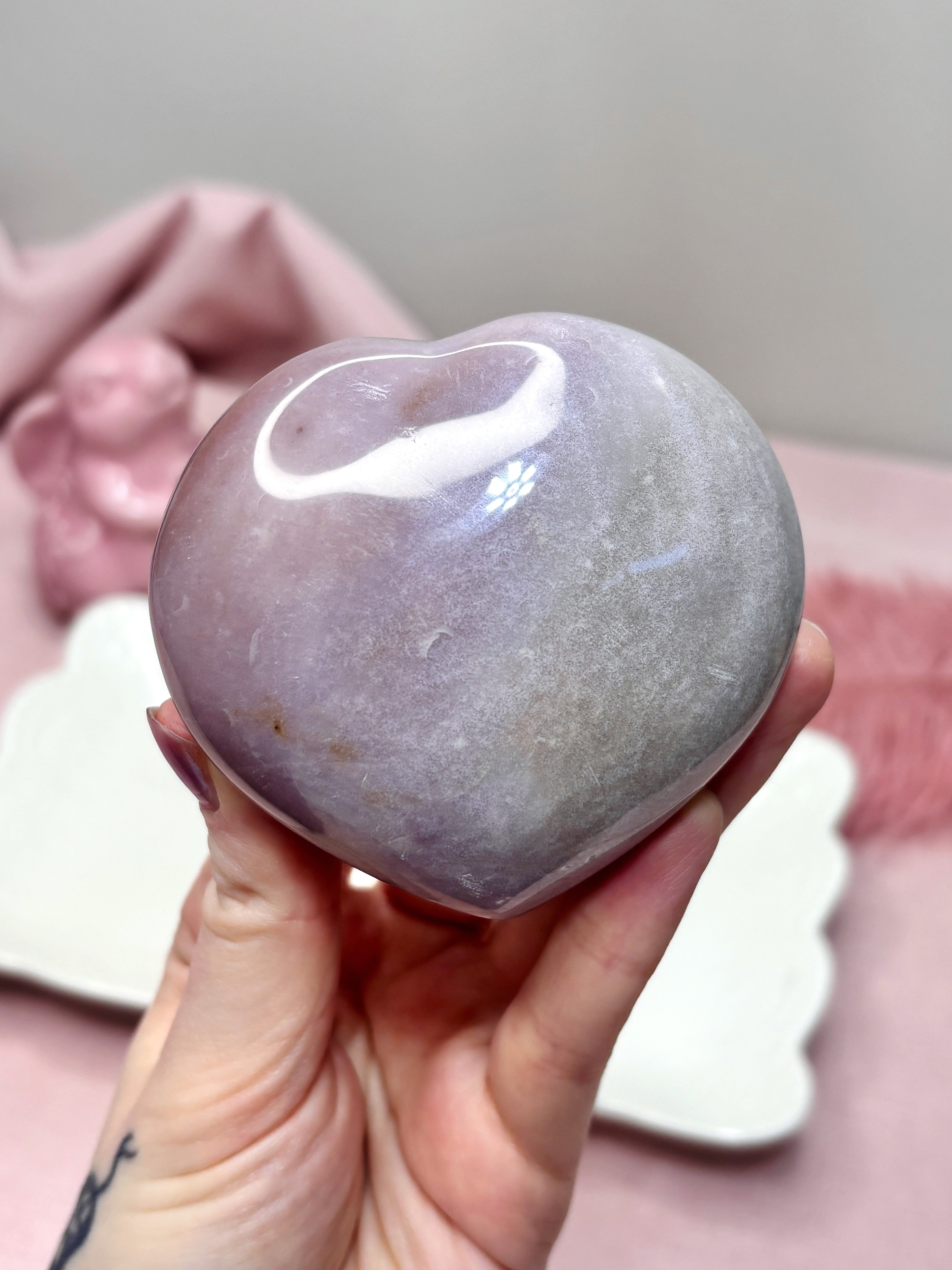 Lavender Sea Jasper Heart