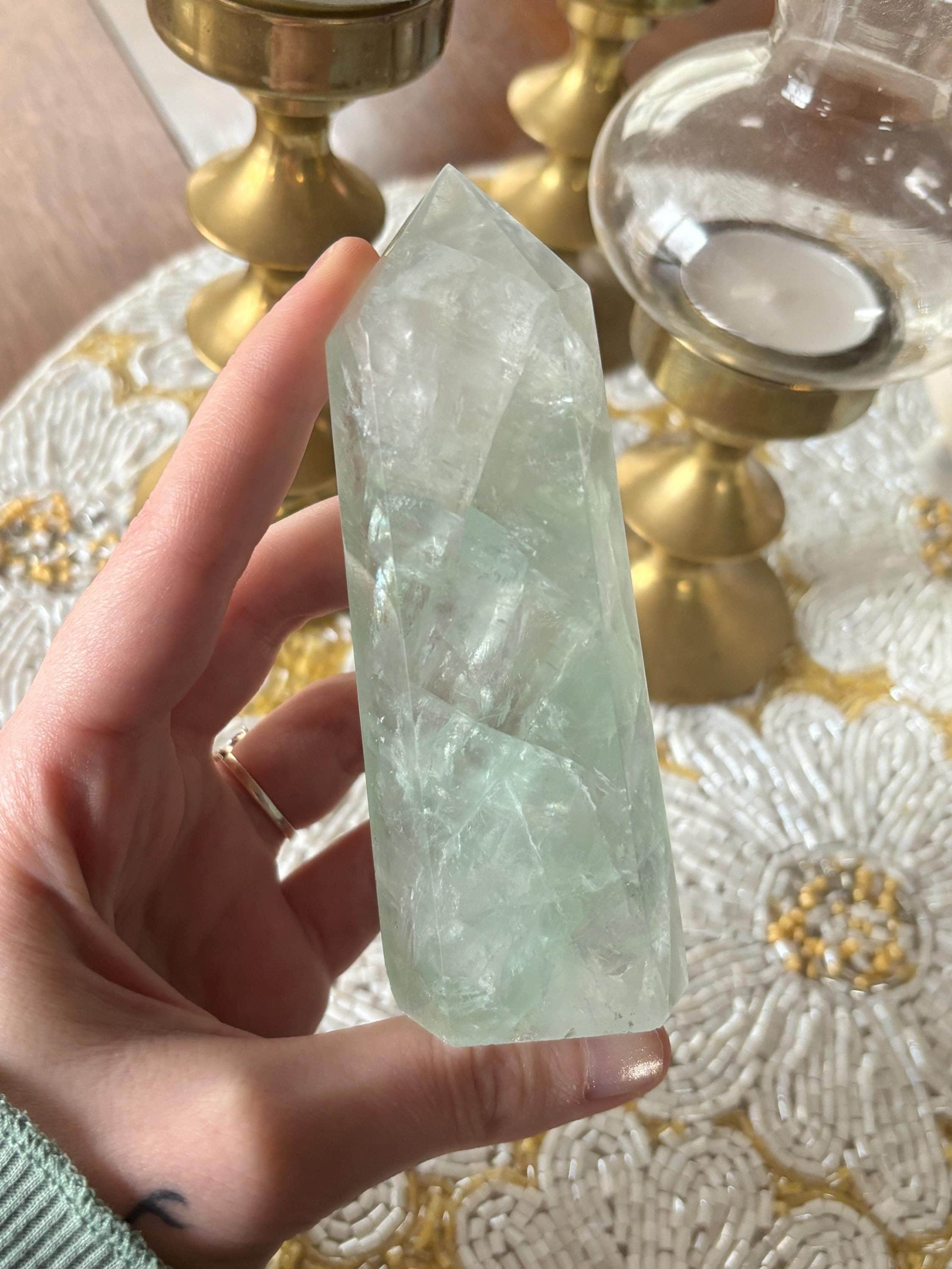 Glassy Green Fluorite Tower
