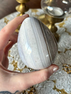 Large Blue Ocean Jasper Egg, Sea Jasper Crystal Carving