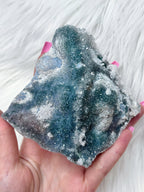 Blue Green Amethyst Crystal, Raw "Rainbow" Galaxy Sugar Amethyst