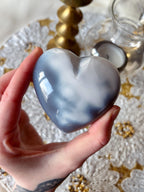Puffy Blue Orca Agate Heart