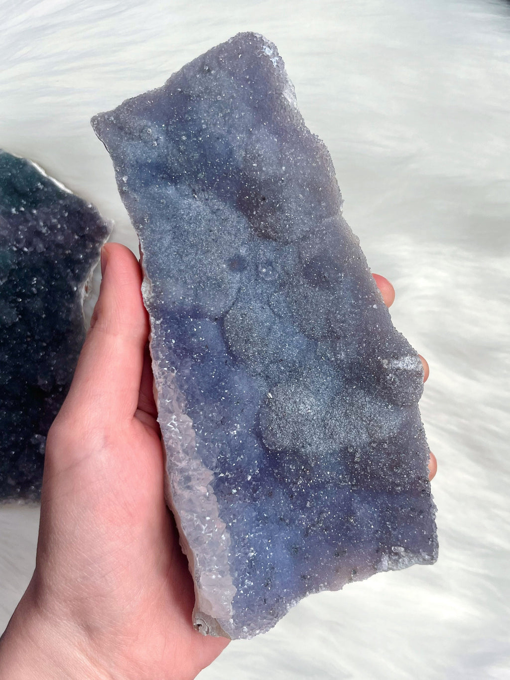 Raw Lavender Amethyst Slab, Purple-Blue "Rainbow" Galaxy Amethyst Crystal