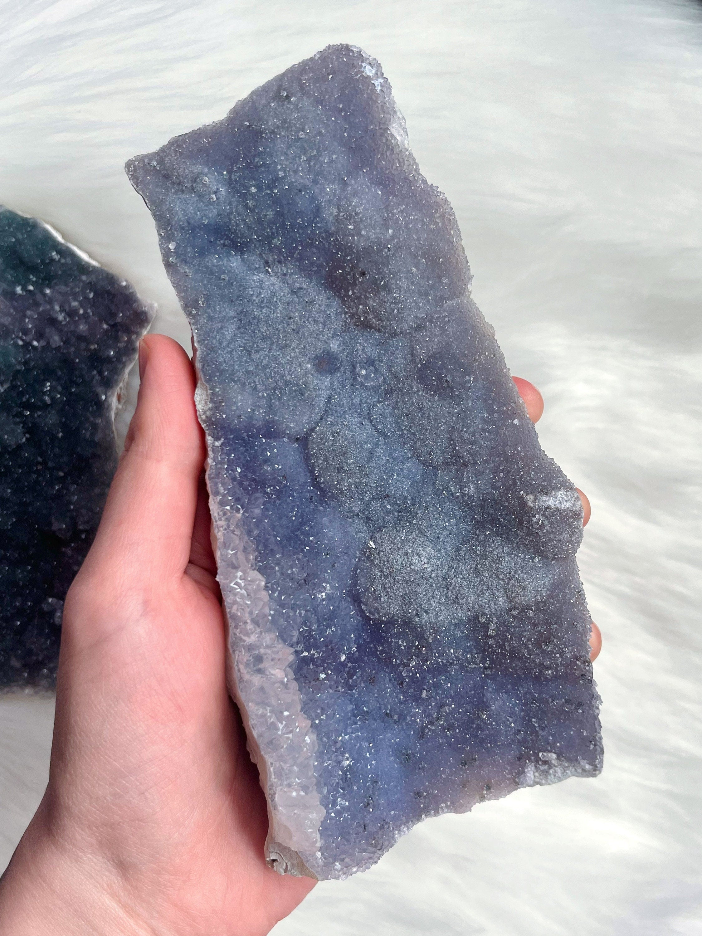Raw Lavender Amethyst Slab, Purple-Blue "Rainbow" Galaxy Amethyst Crystal