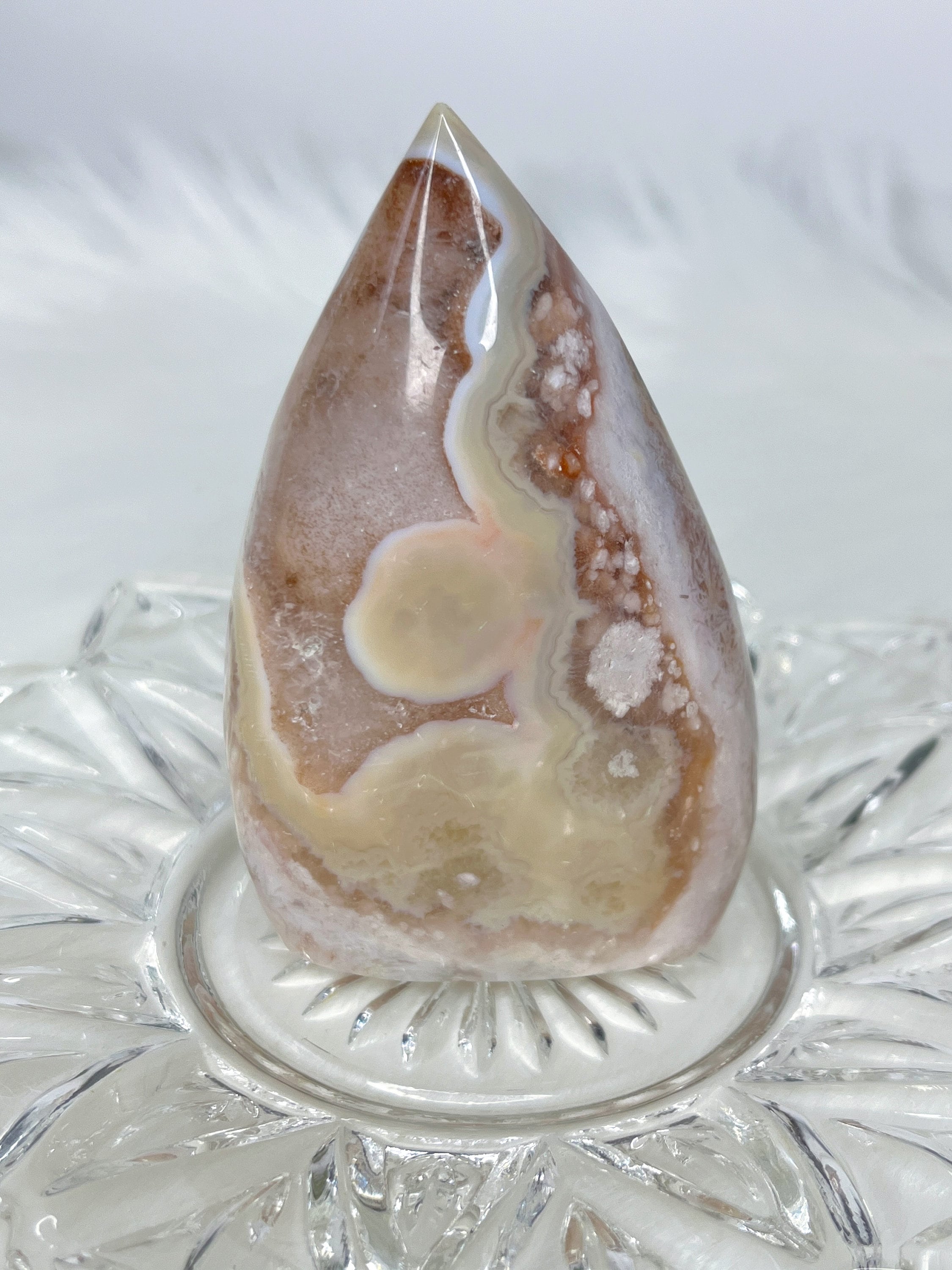 Baby Yellow Flower Agate Freeform, Pink Amethyst Flower Agate Crystal