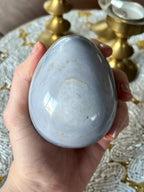 Large Blue Ocean Jasper Egg, Sea Jasper Crystal Carving
