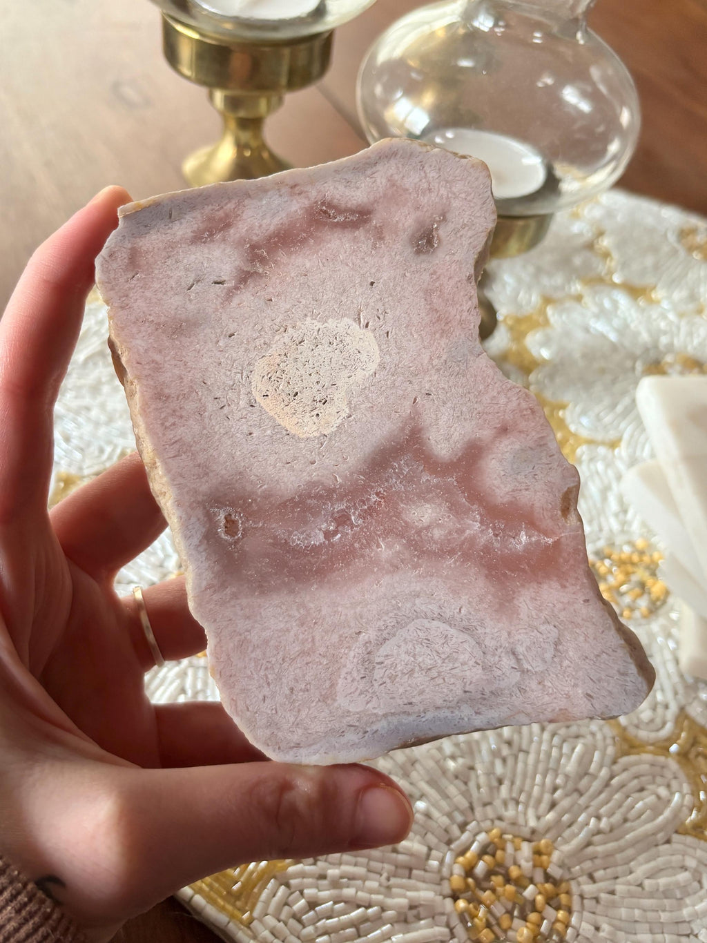 Pink Amethyst Flower Agate Slab