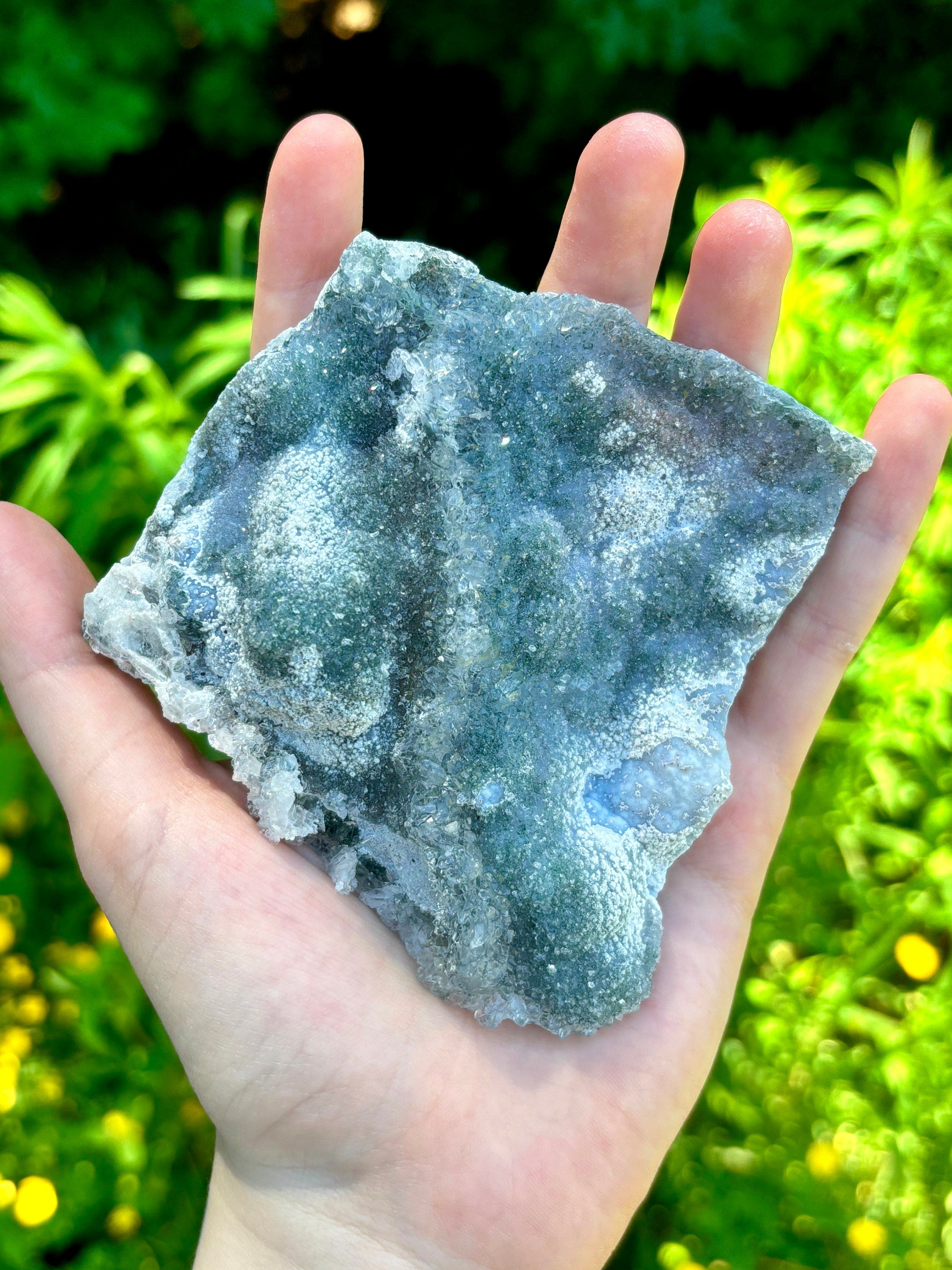 Blue Green Amethyst Crystal, Raw "Rainbow" Galaxy Sugar Amethyst