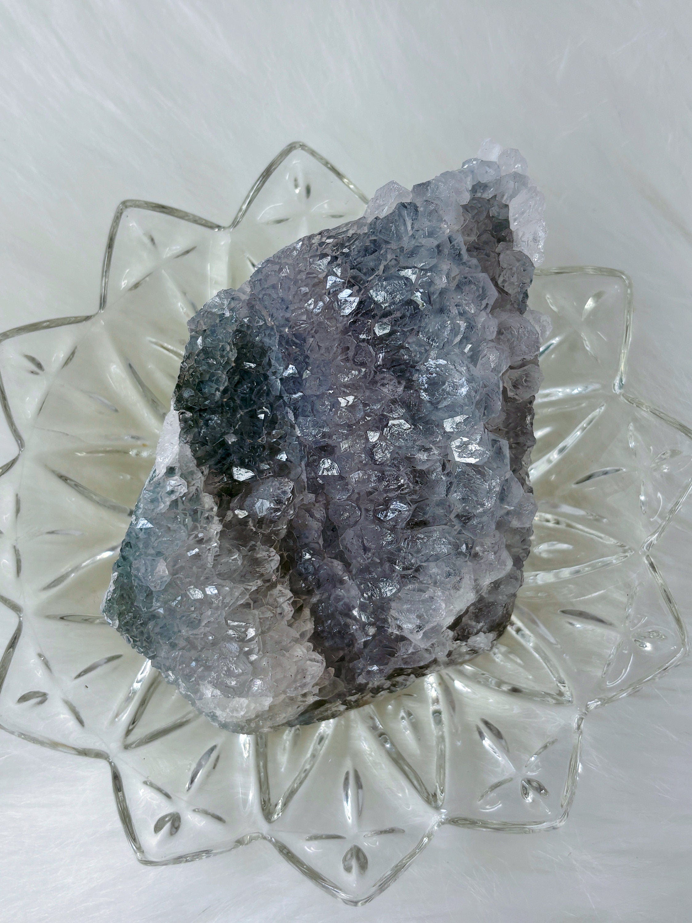 Rare Blue Amethyst Crystal, Raw "Rainbow" Galaxy Amethyst Specimen